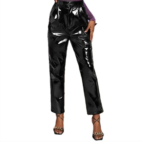 Faux Leather High Waisted Pants in Black - Extra Small - NWOT - Picture 12 of 14